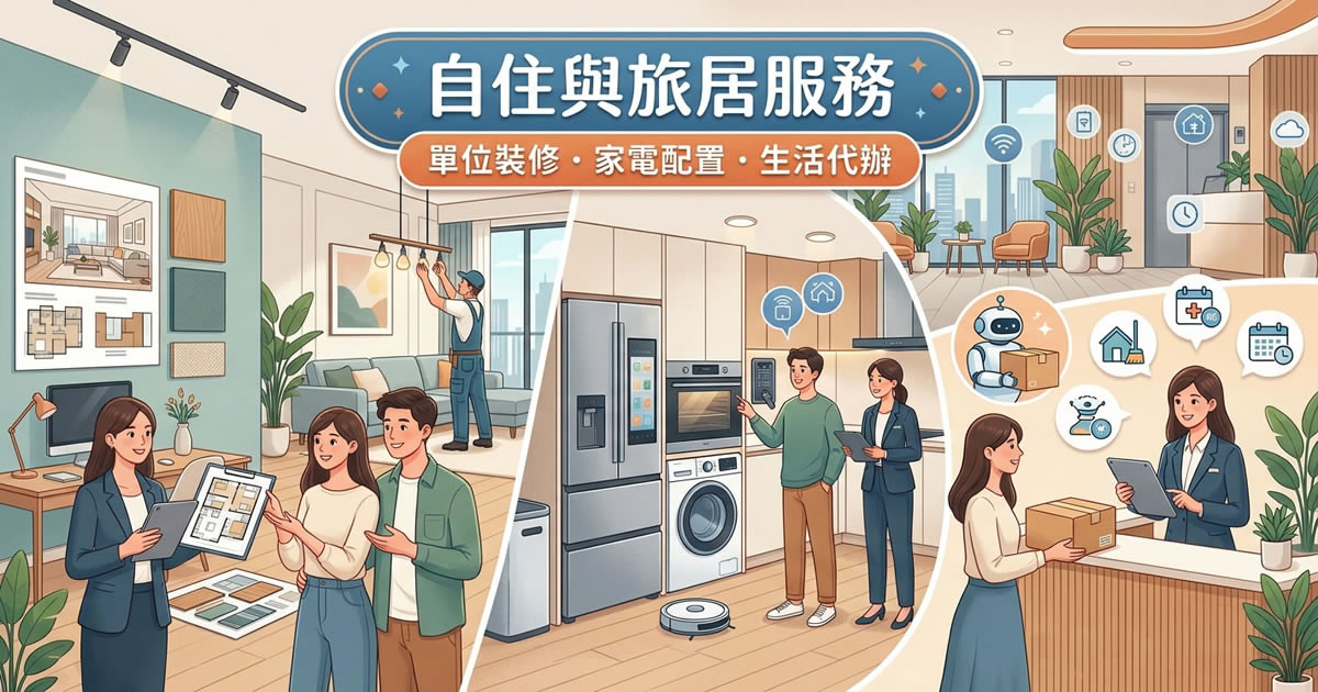 福岡住宅單位內部整理完善的生活空間，包含基本裝修、家電配置與入住前生活代辦情境，呈現適合自住與旅居人士的便利居住安排